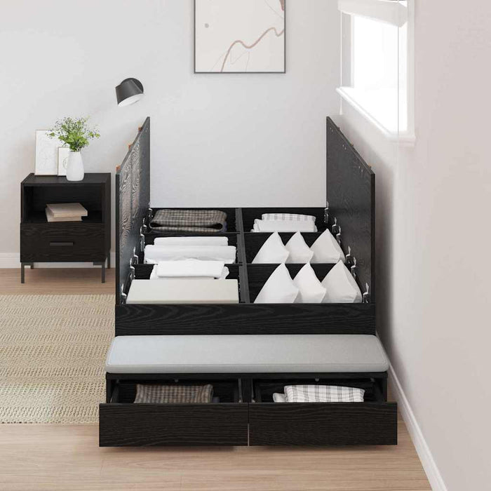 Cadru de pat cu depozitare Stejar negru 226.5 x 90 x 31.5 cm - WALTI WALTI