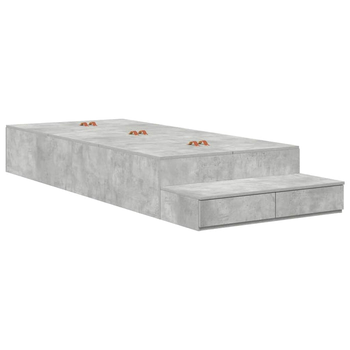 Cadru de pat cu depozitare Gri din beton 90 cm Lemn compozit WALTI