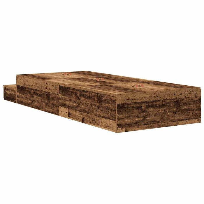 Cadru de pat cu depozitare Lemn Vechi 75 cm Lemn prelucrat WALTI
