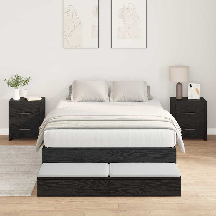 Cadru de pat cu depozitare Stejar negru 226.5 x 120 x 31.5 cm - WALTI WALTI