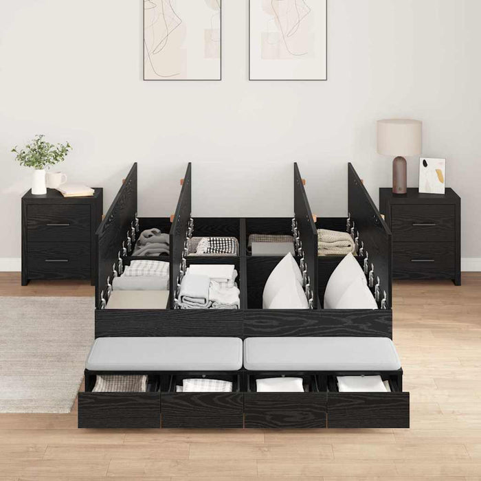 Cadru de pat cu depozitare Stejar negru 226.5 x 120 x 31.5 cm - WALTI WALTI