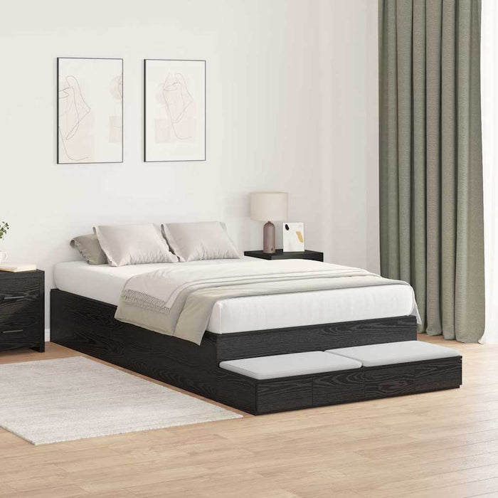 Cadru de pat cu depozitare Stejar negru 226.5 x 120 x 31.5 cm - WALTI WALTI