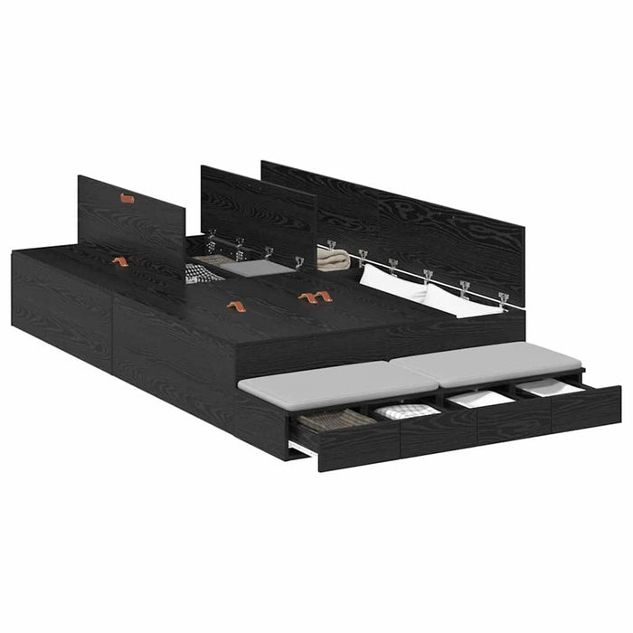 Cadru de pat cu depozitare Stejar negru 226.5 x 120 x 31.5 cm - WALTI WALTI