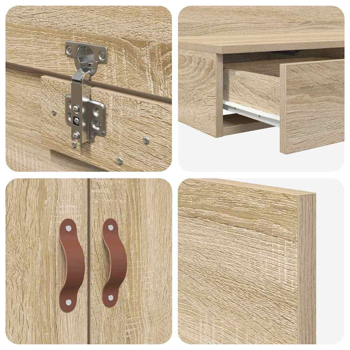 Cadru de pat cu depozitare Stejar Sonoma 226.5 x 120 x 31.5 cm - WALTI WALTI