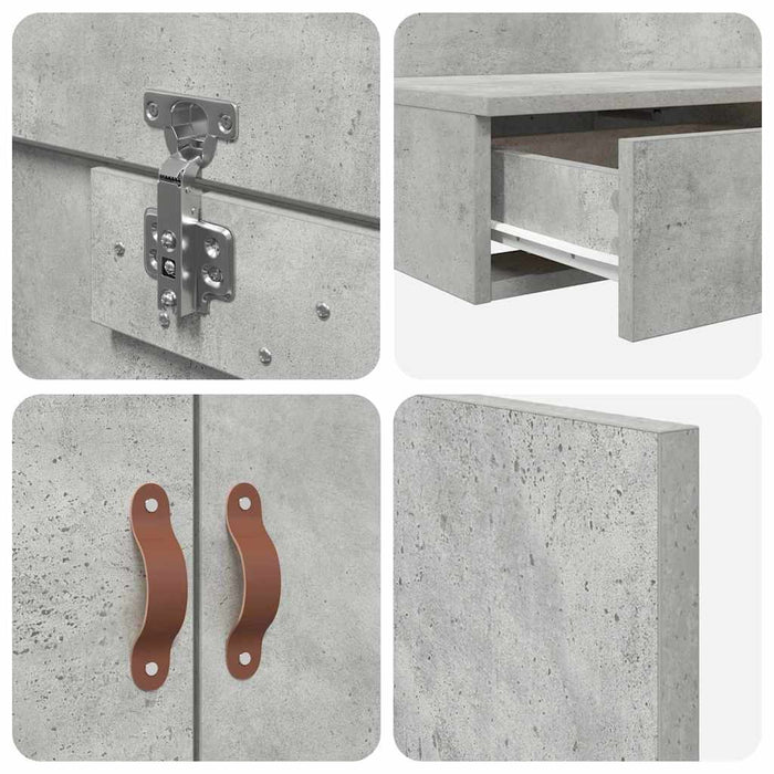 Cadru de pat cu depozitare Gri din beton 226.5 x 120 x 31.5 cm - WALTI WALTI