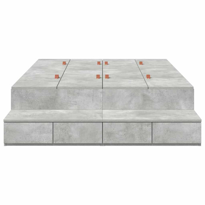 Cadru de pat cu depozitare Gri din beton 226.5 x 120 x 31.5 cm - WALTI WALTI