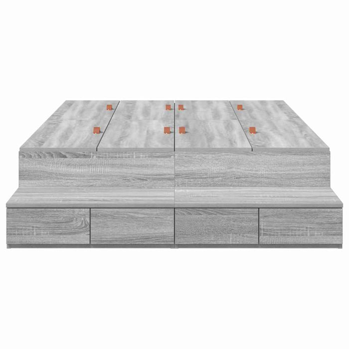 Cadru de pat cu depozitare sonoma gri 226.5 x 120 x 31.5 cm - WALTI WALTI