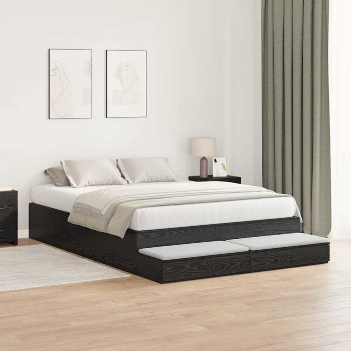Cadru de pat cu depozitare Stejar negru 226.5 x 140 x 31.5 cm - WALTI WALTI