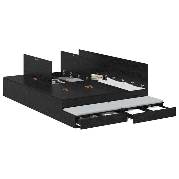 Cadru de pat cu depozitare Stejar negru 226.5 x 140 x 31.5 cm - WALTI WALTI