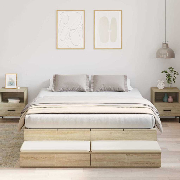 Cadru de pat cu depozitare Stejar Sonoma 226.5 x 140 x 31.5 cm - WALTI WALTI
