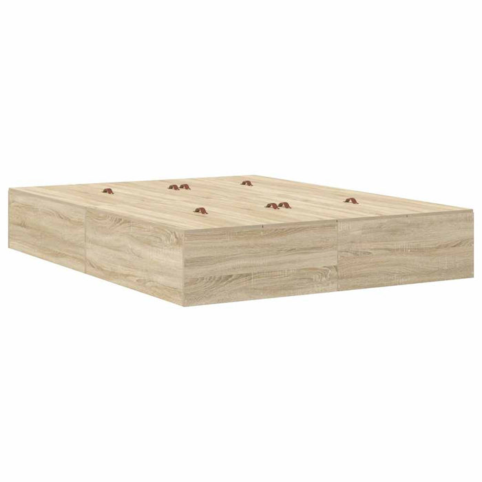 Cadru de pat cu depozitare Stejar Sonoma 226.5 x 140 x 31.5 cm - WALTI WALTI