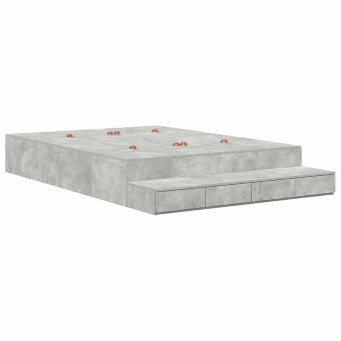 Cadru de pat cu depozitare Gri din beton 226.5 x 140 x 31.5 cm - WALTI WALTI