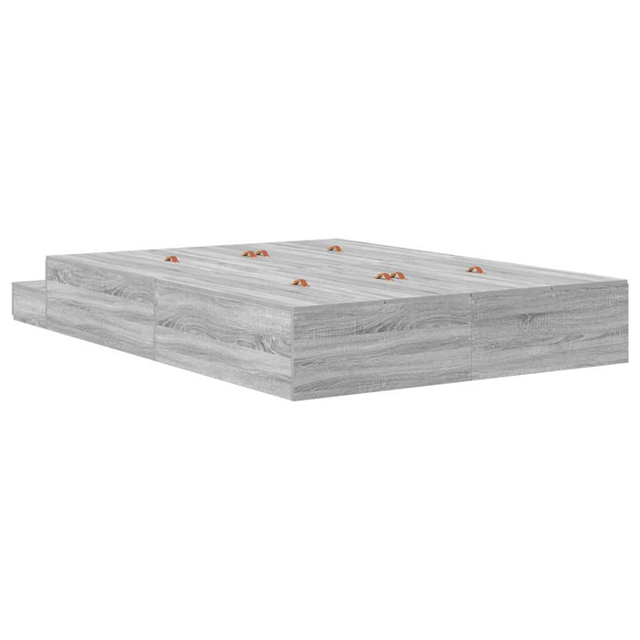 Cadru de pat cu depozitare sonoma gri 226.5 x 140 x 31.5 cm - WALTI WALTI