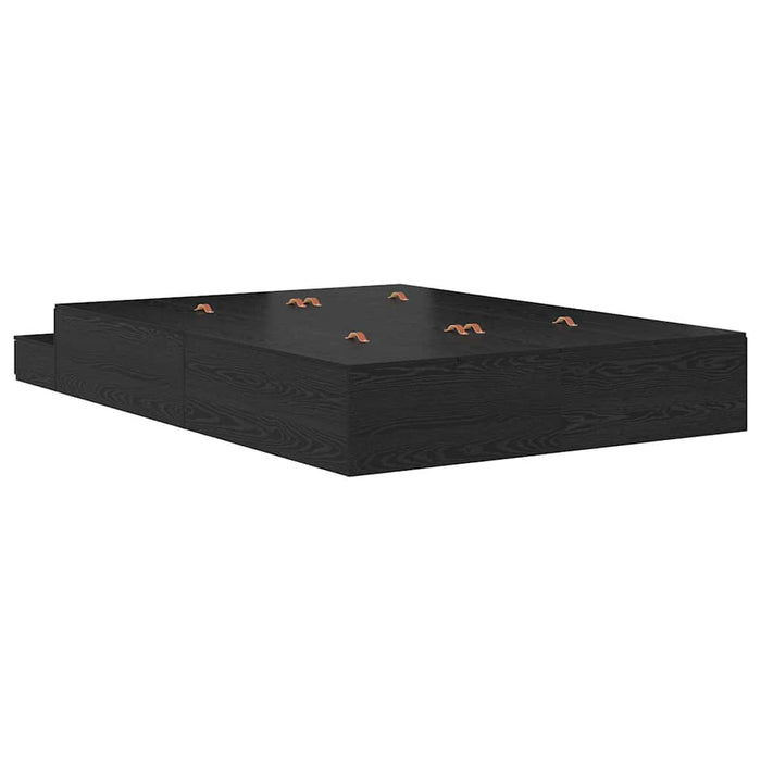 Cadru de pat cu depozitare Stejar negru 226.5 x 135 x 31.5 cm - WALTI WALTI