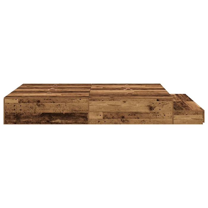 Cadru de pat cu depozitare Lemn vechi 226.5 x 135 x 31.5 cm - WALTI WALTI