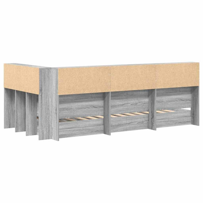 Pat bibliotecă sonoma gri 100 x 200 cm Lemn compozit WALTI