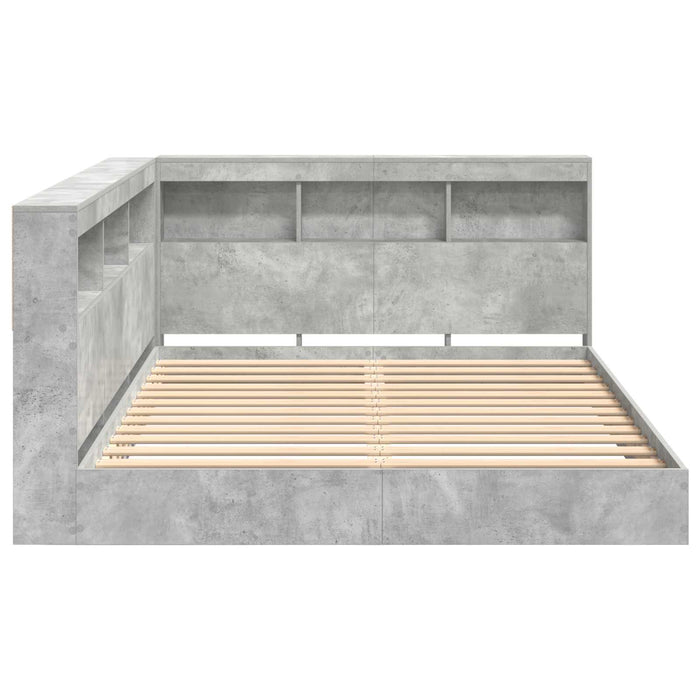 Pat bibliotecă Gri beton 140 x 200 cm Lemn compozit WALTI