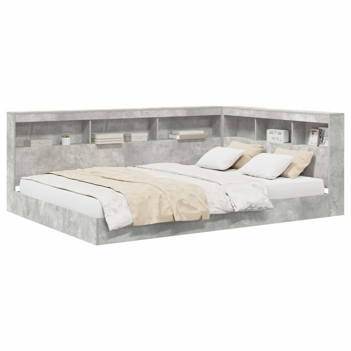 Pat bibliotecă Gri beton 160 x 200 cm Lemn compozit - WALTI WALTI