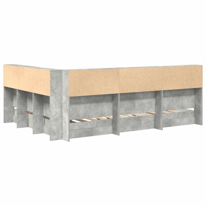 Pat bibliotecă Gri beton 160 x 200 cm Lemn compozit - WALTI WALTI