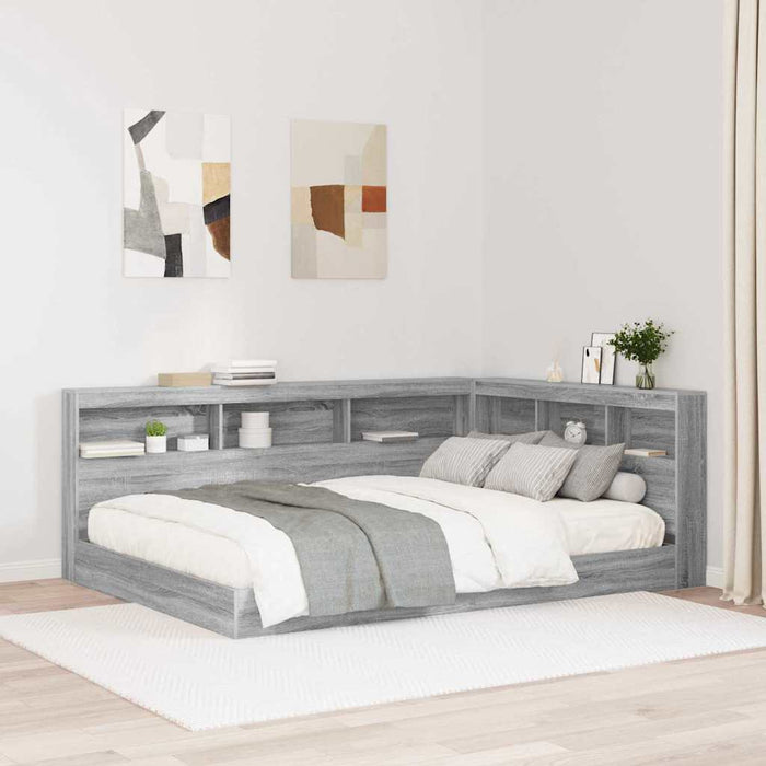 Pat bibliotecă sonoma gri 160 x 200 cm Lemn compozit WALTI