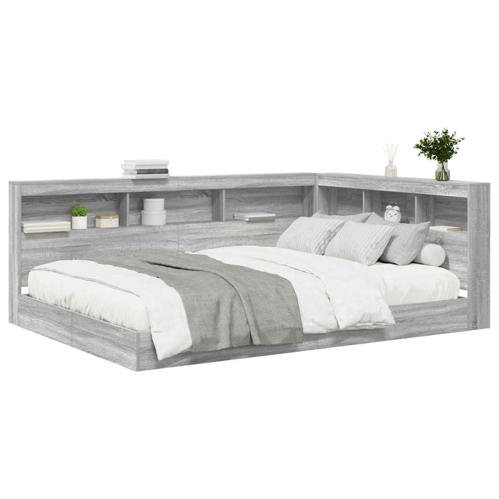 Pat bibliotecă sonoma gri 160 x 200 cm Lemn compozit WALTI
