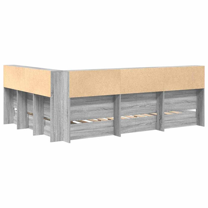 Pat bibliotecă sonoma gri 160 x 200 cm Lemn compozit WALTI