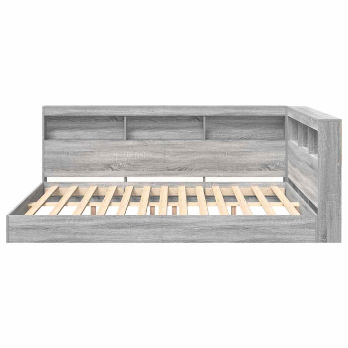 Pat bibliotecă sonoma gri 160 x 200 cm Lemn compozit WALTI