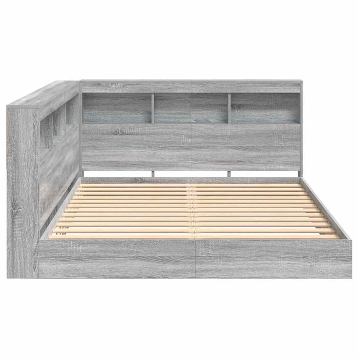 Pat bibliotecă sonoma gri 160 x 200 cm Lemn compozit WALTI