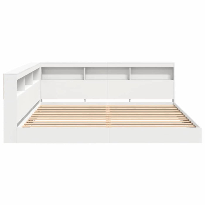 Pat bibliotecă cu headboard Alb 180 x 200 cm Lemn compozit - WALTI WALTI