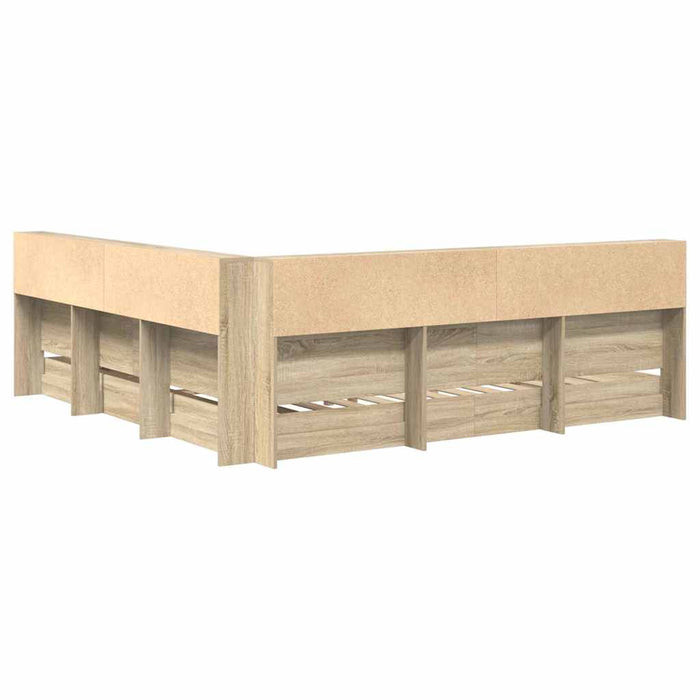 Pat bibliotecă cu raft Stejar sonoma 180 x 200 cm Lemn compozit - WALTI WALTI