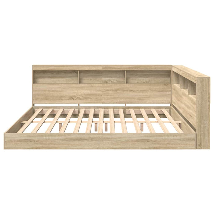Pat bibliotecă cu raft Stejar sonoma 180 x 200 cm Lemn compozit - WALTI WALTI
