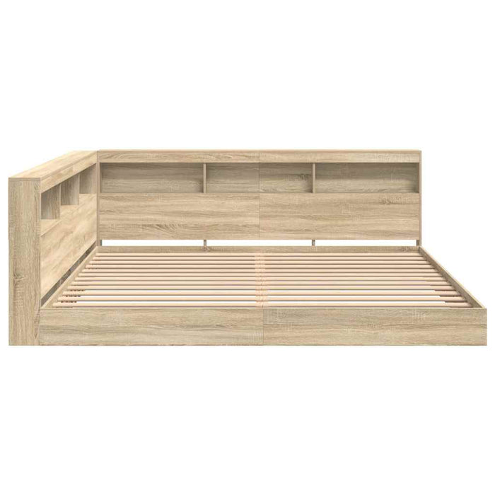 Pat bibliotecă cu raft Stejar sonoma 180 x 200 cm Lemn compozit - WALTI WALTI