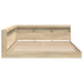 Pat bibliotecă cu raft Stejar sonoma 180 x 200 cm Lemn compozit - WALTI WALTI