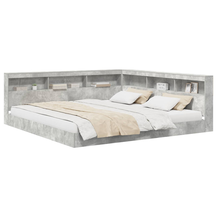 Pat bibliotecă Gri beton 180 x 200 cm Lemn compozit - WALTI WALTI