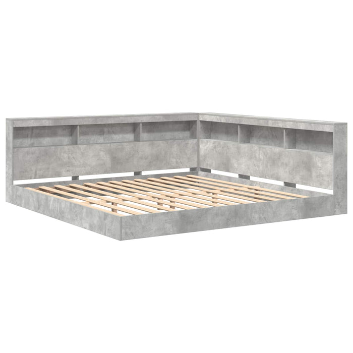 Pat bibliotecă Gri beton 180 x 200 cm Lemn compozit - WALTI WALTI