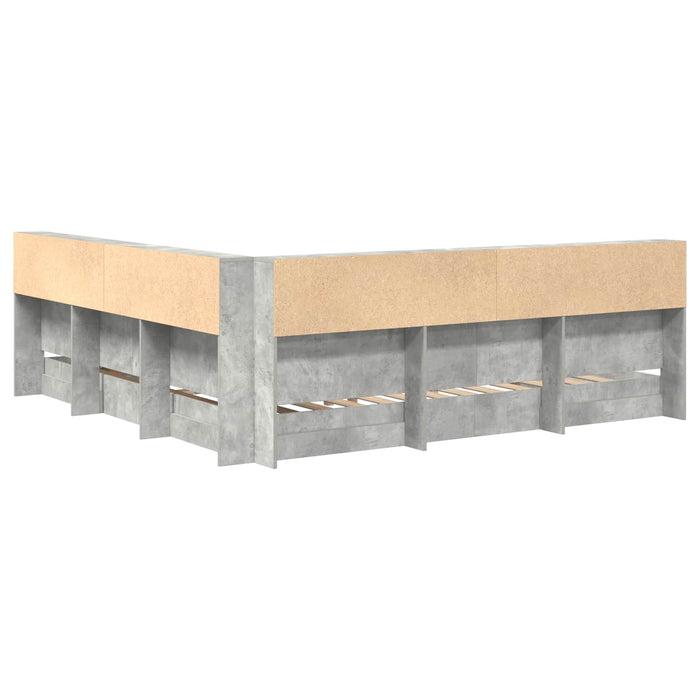 Pat bibliotecă Gri beton 180 x 200 cm Lemn compozit - WALTI WALTI