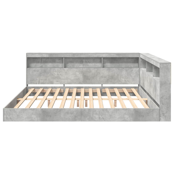 Pat bibliotecă Gri beton 180 x 200 cm Lemn compozit - WALTI WALTI