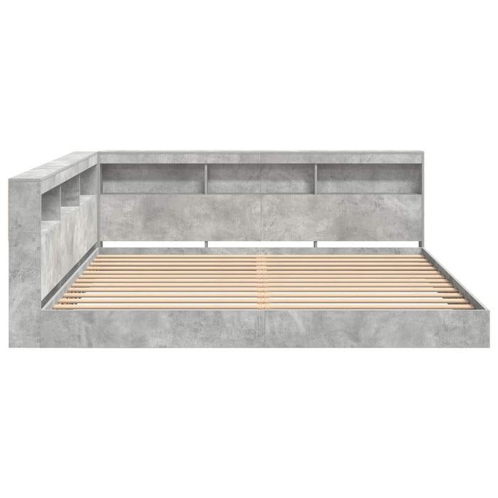 Pat bibliotecă Gri beton 180 x 200 cm Lemn compozit - WALTI WALTI