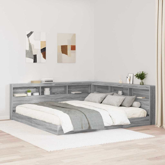 Pat bibliotecă sonoma gri 180 x 200 cm Lemn compozit - WALTI WALTI