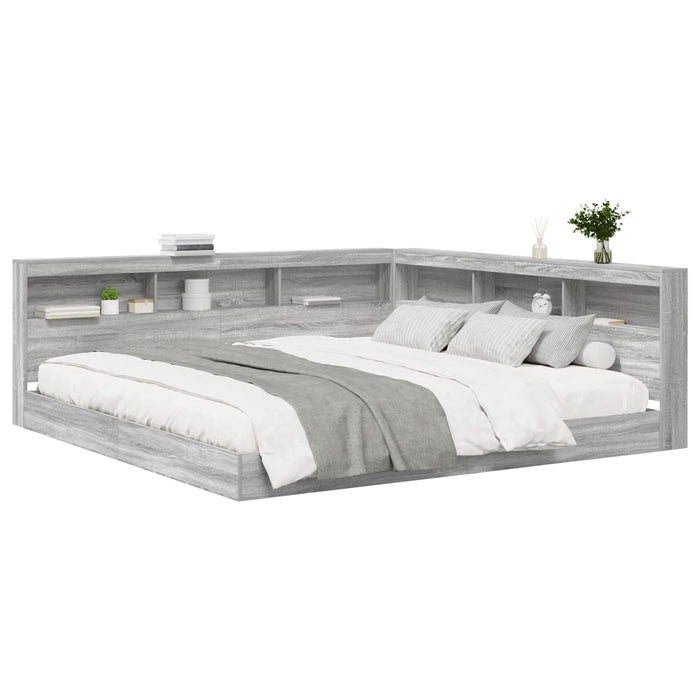 Pat bibliotecă sonoma gri 180 x 200 cm Lemn compozit - WALTI WALTI