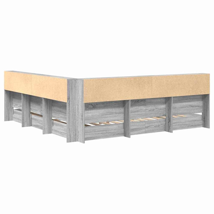 Pat bibliotecă sonoma gri 180 x 200 cm Lemn compozit - WALTI WALTI