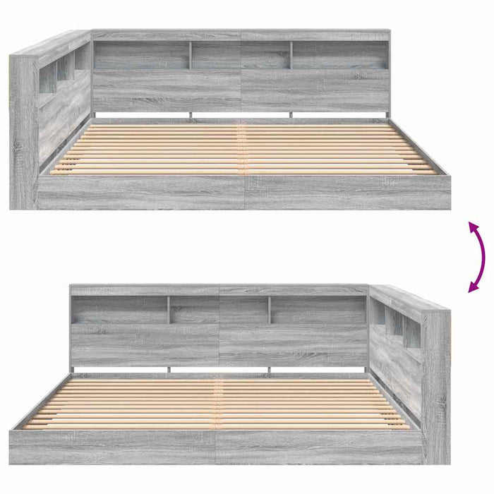 Pat bibliotecă sonoma gri 180 x 200 cm Lemn compozit - WALTI WALTI