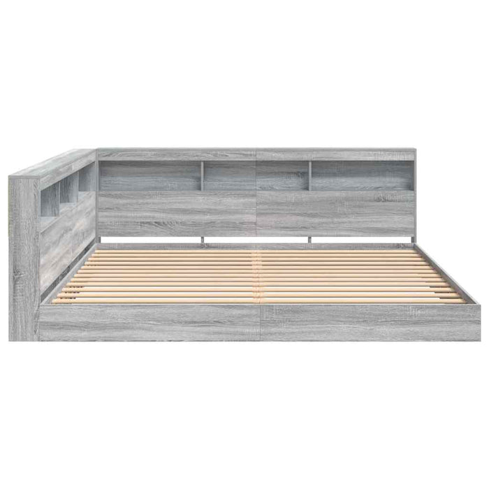 Pat bibliotecă sonoma gri 180 x 200 cm Lemn compozit - WALTI WALTI