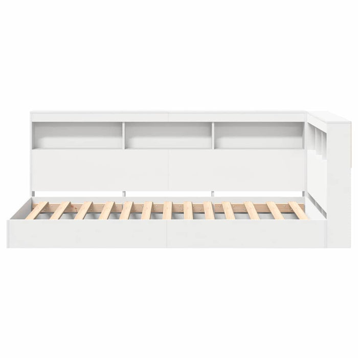 Pat bibliotecă cu headboard Alb 90 x 190 cm Lemn compozit - WALTI WALTI