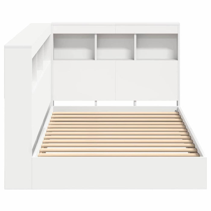 Pat bibliotecă cu headboard Alb 90 x 190 cm Lemn compozit - WALTI WALTI