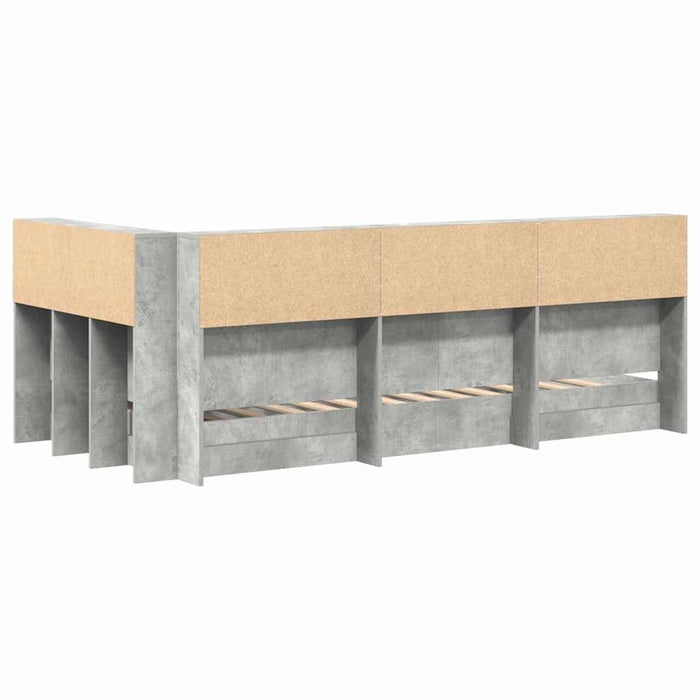Pat bibliotecă Gri din beton 75 x 190 cm Lemn compozit - WALTI WALTI