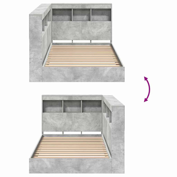 Pat bibliotecă Gri din beton 75 x 190 cm Lemn compozit - WALTI WALTI
