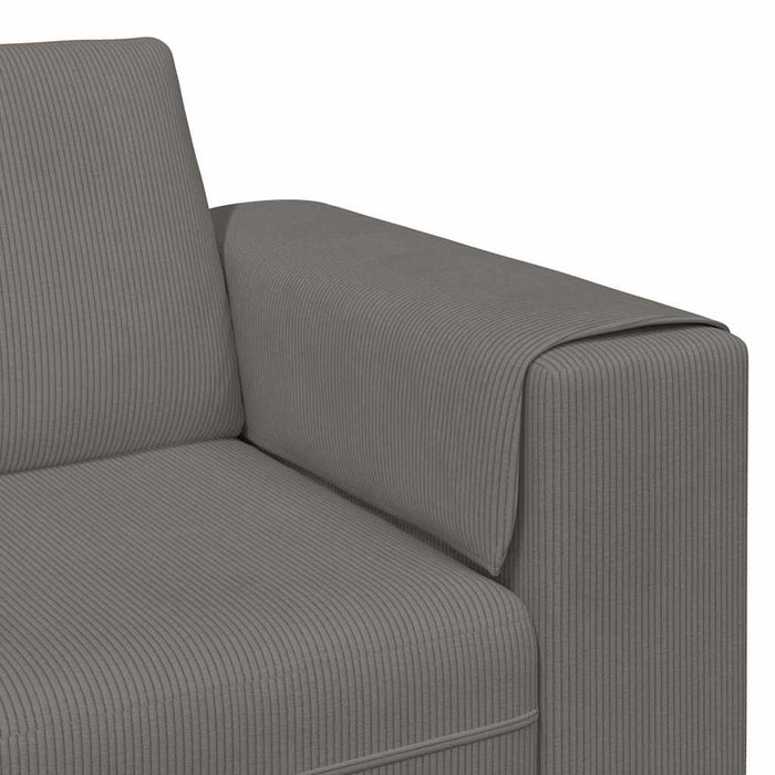 Sofa din material textil Gri deschis 208 cm Țesătură de catifea - WALTI WALTI