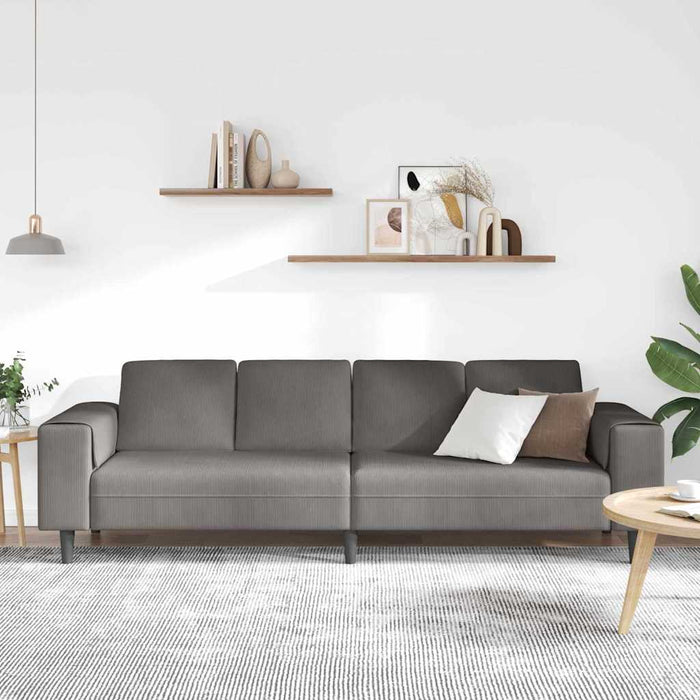 Sofa din material textil Gri deschis 208 cm Țesătură de catifea - WALTI WALTI