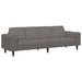 Sofa din material textil Gri deschis 208 cm Țesătură de catifea - WALTI WALTI